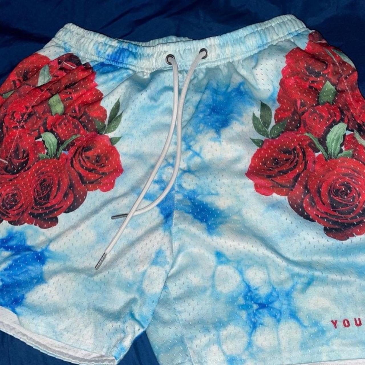 YoungLA 141 The Block Party Shorts Shorts Roses Are Red - Depop