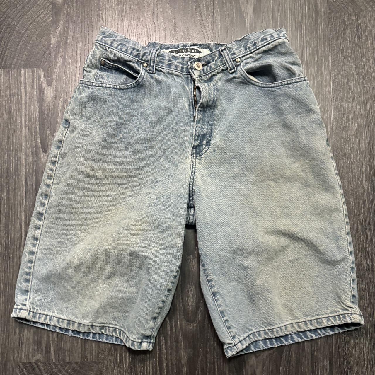 Anchor Blue Baggy Jorts Super nice fade and fit Open... - Depop