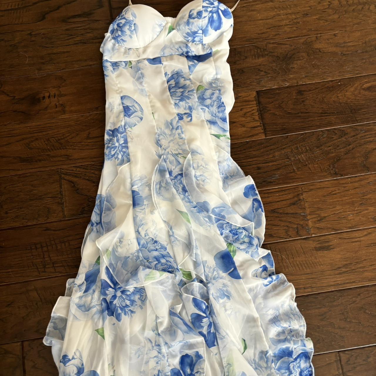 menti santorini dress replica floral prom dress... - Depop