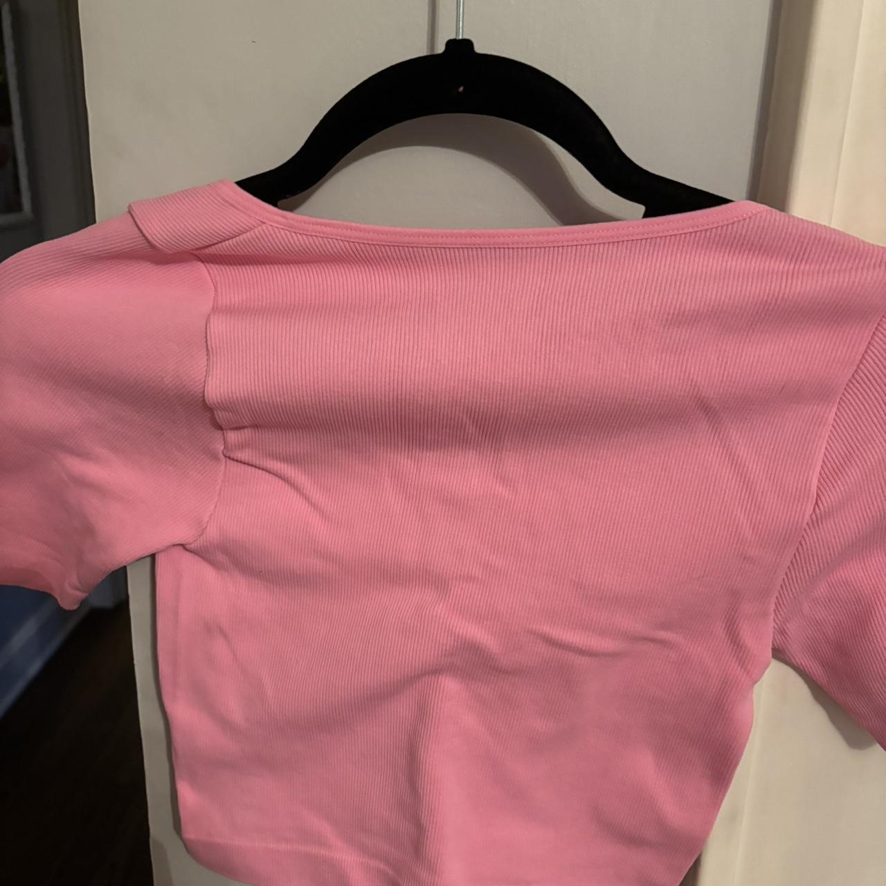 Primark pink seamless crop top and cycling shorts - Depop