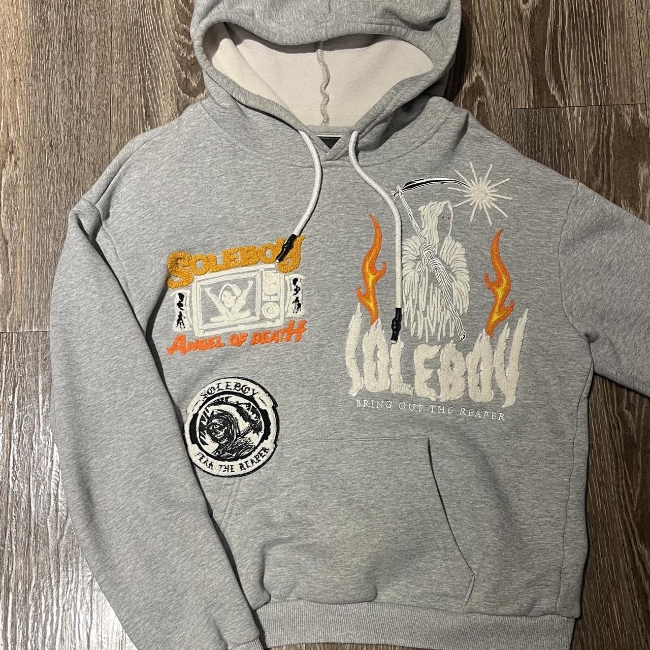 Grey Soleboy Hoodie Fit small Depop