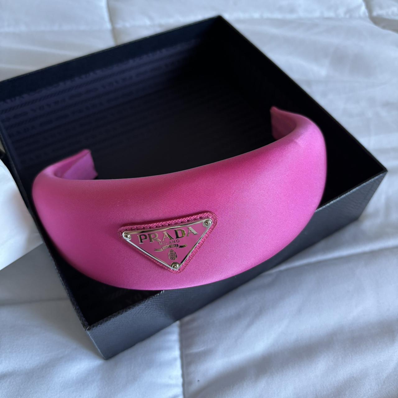ヘアアクセサリー PRADA SS25 Brown nappa leather hairband (1IH0802HIT F0010) Brandy Re-Nylon headband | PRADA