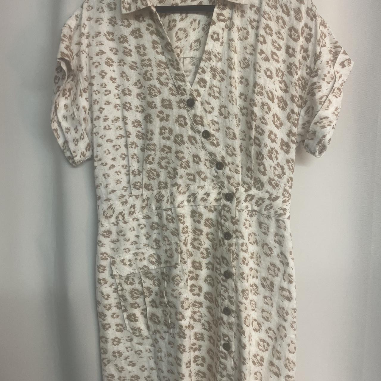 Joie Coady dress linen leopard print size medium