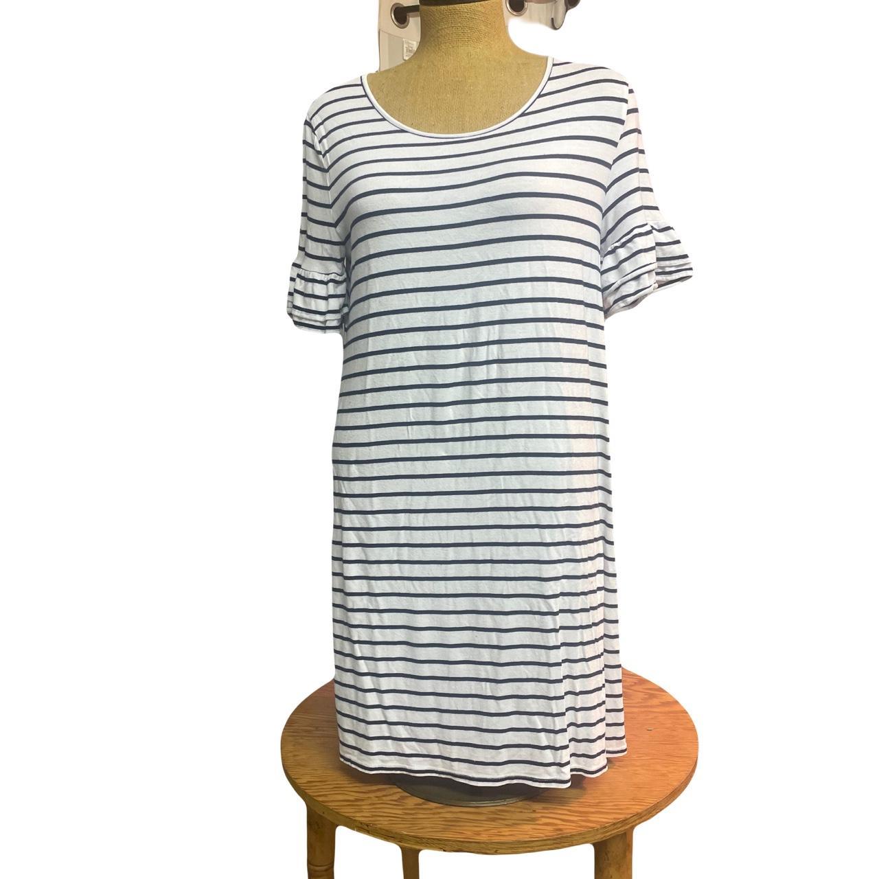 24 7 Maurice s striped dress black white size