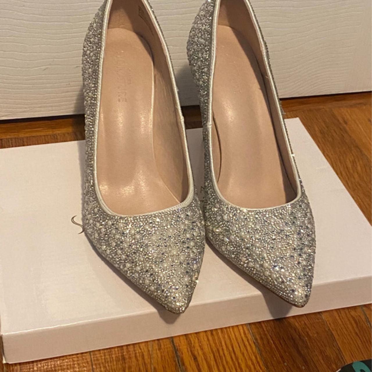 Silver hot sale beaded heels