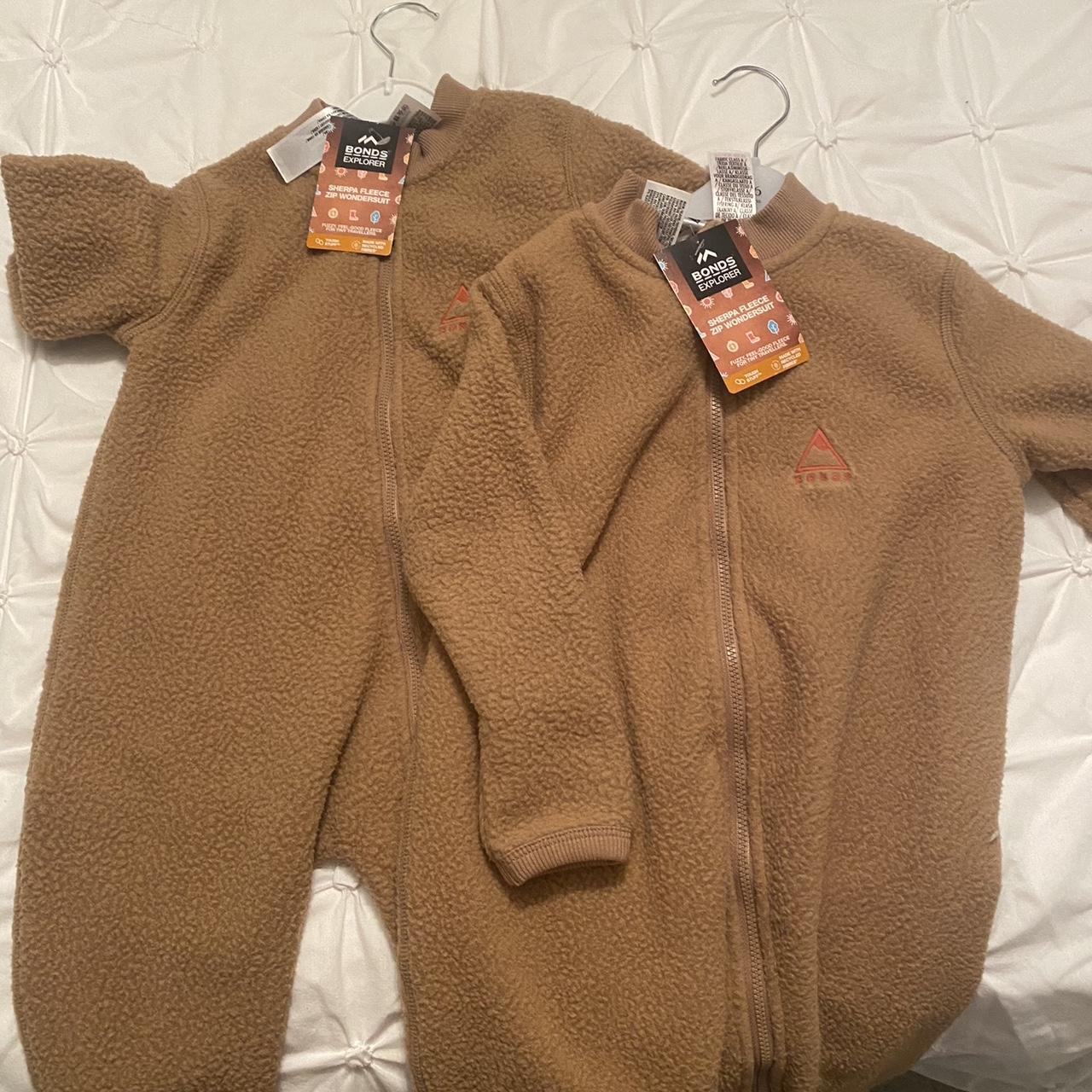 2x brown Bonds Sherpa fleece zip