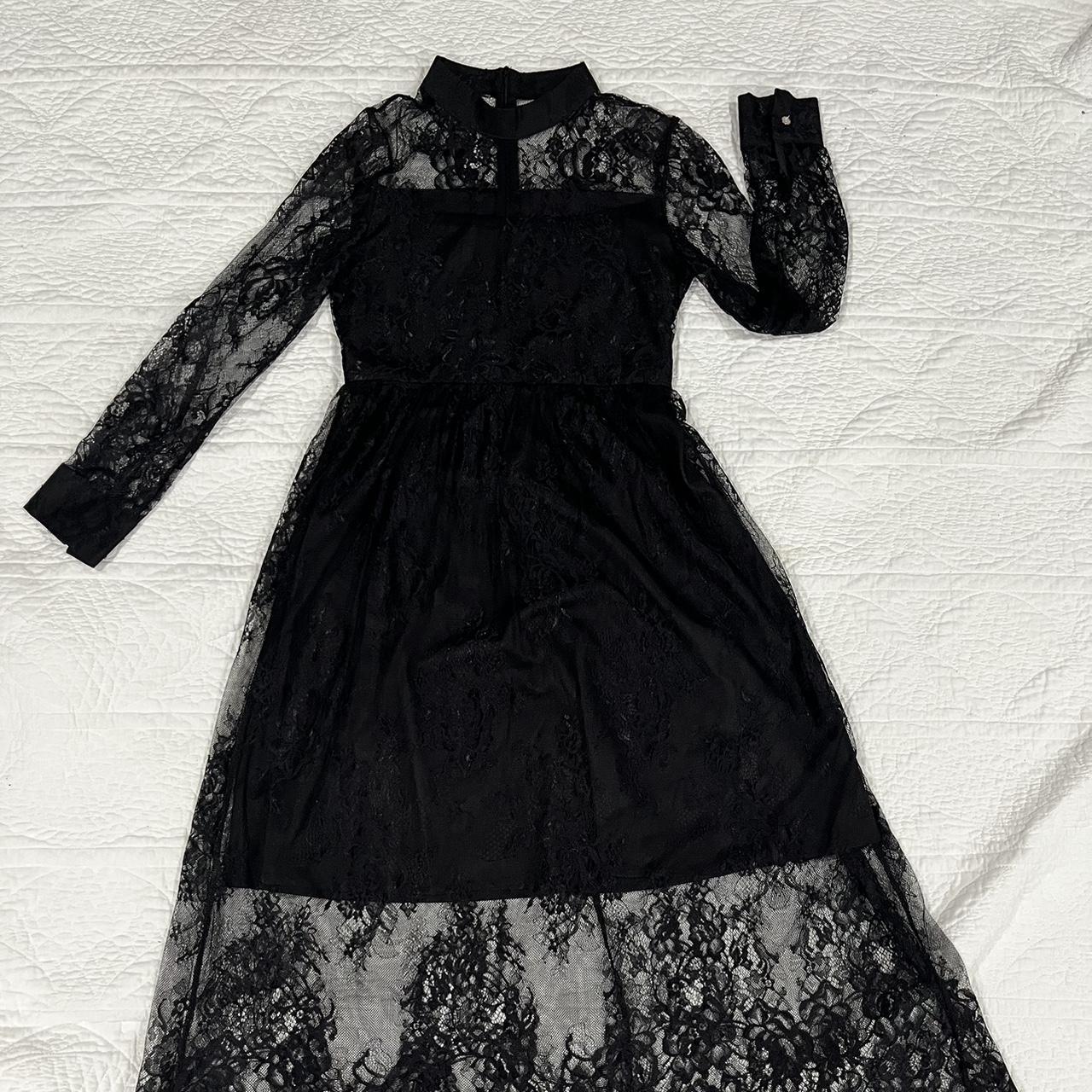 black vintage goth dress the most beautiful... - Depop