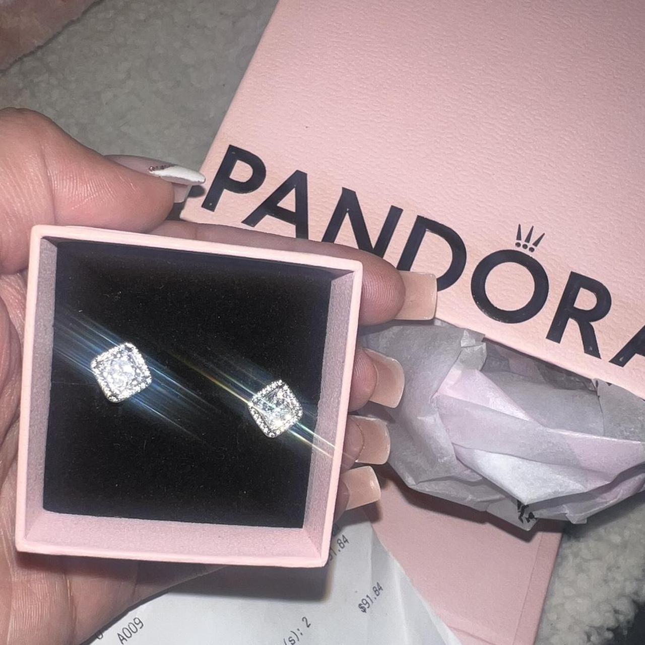 Brand new Pandora earrings, worn once bought for $80 - Depop