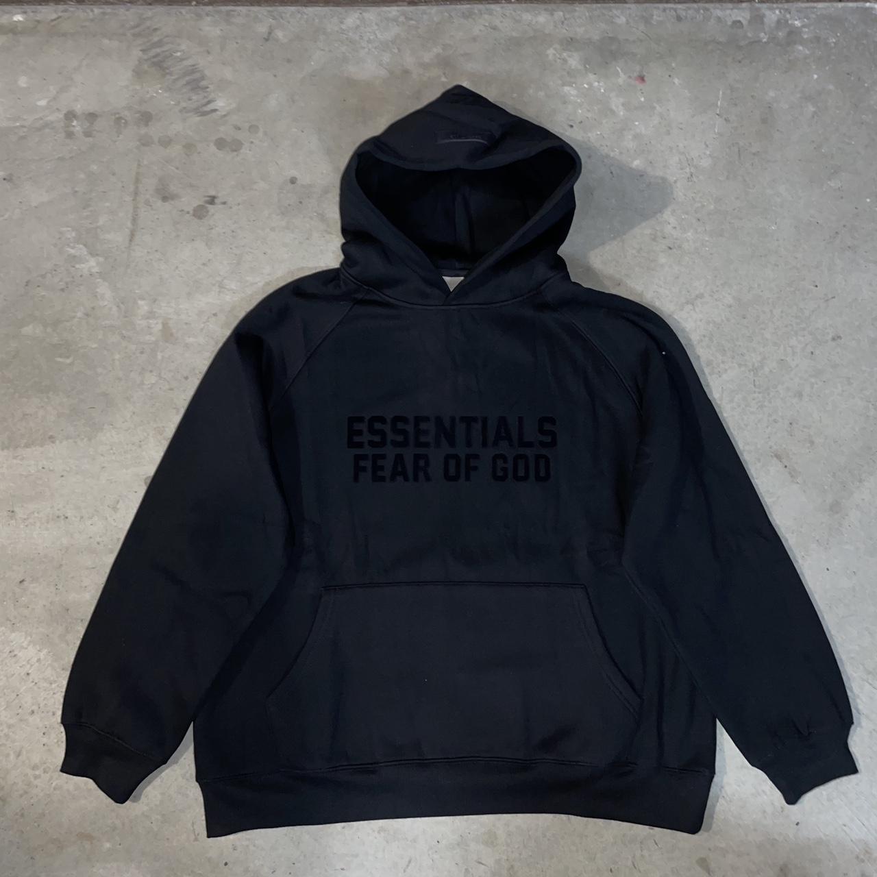 Essentials Black Hoodie Medium BRAND NEW Depop