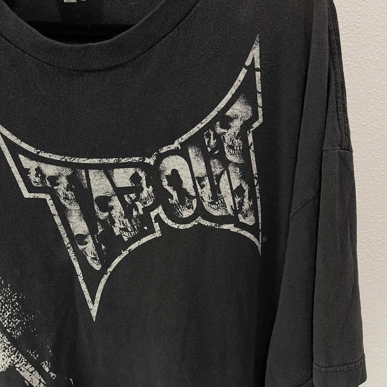 y2k gothic Tapout Tee Crazy skull paint strokes... - Depop