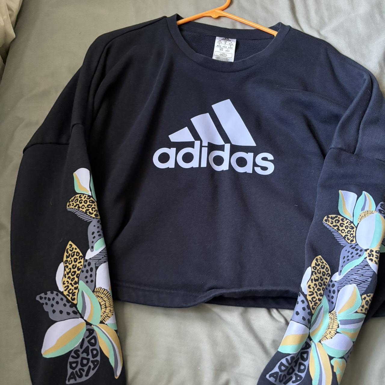 Cropped Adidas Navy Blue Crewneck (with super