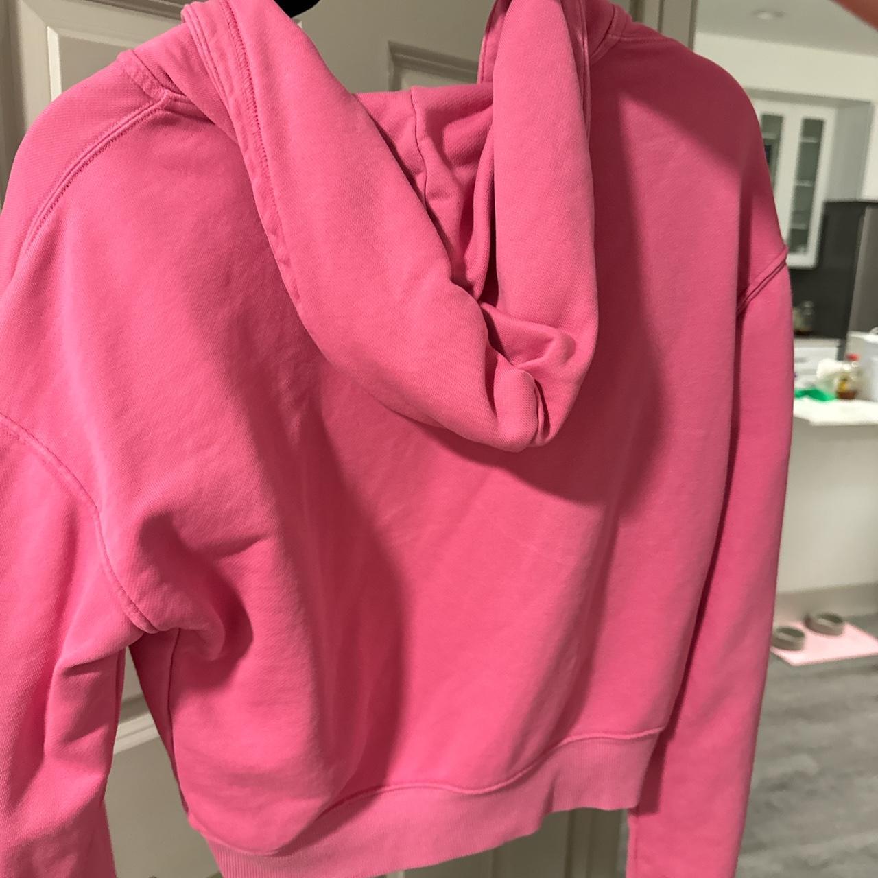 skims LIGHT FRENCH TERRY ZIP UP HOODIE | SUGAR PINK... - Depop