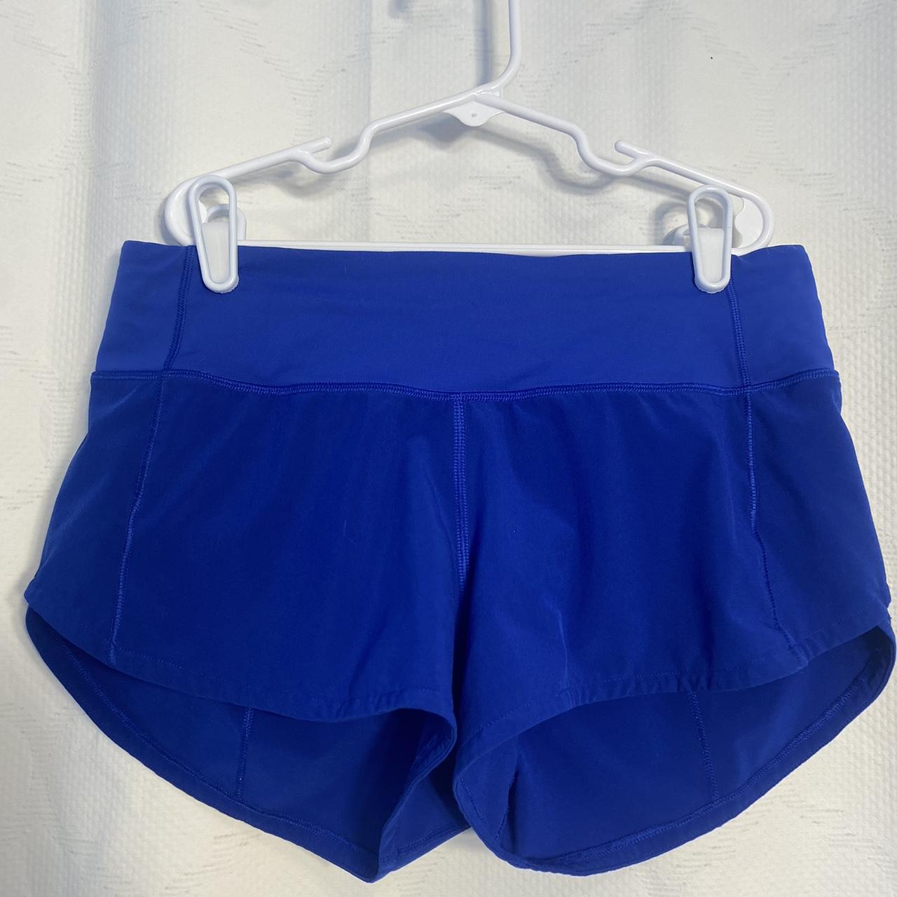 lululemon speed up shorts size 2 bright blue color,... - Depop