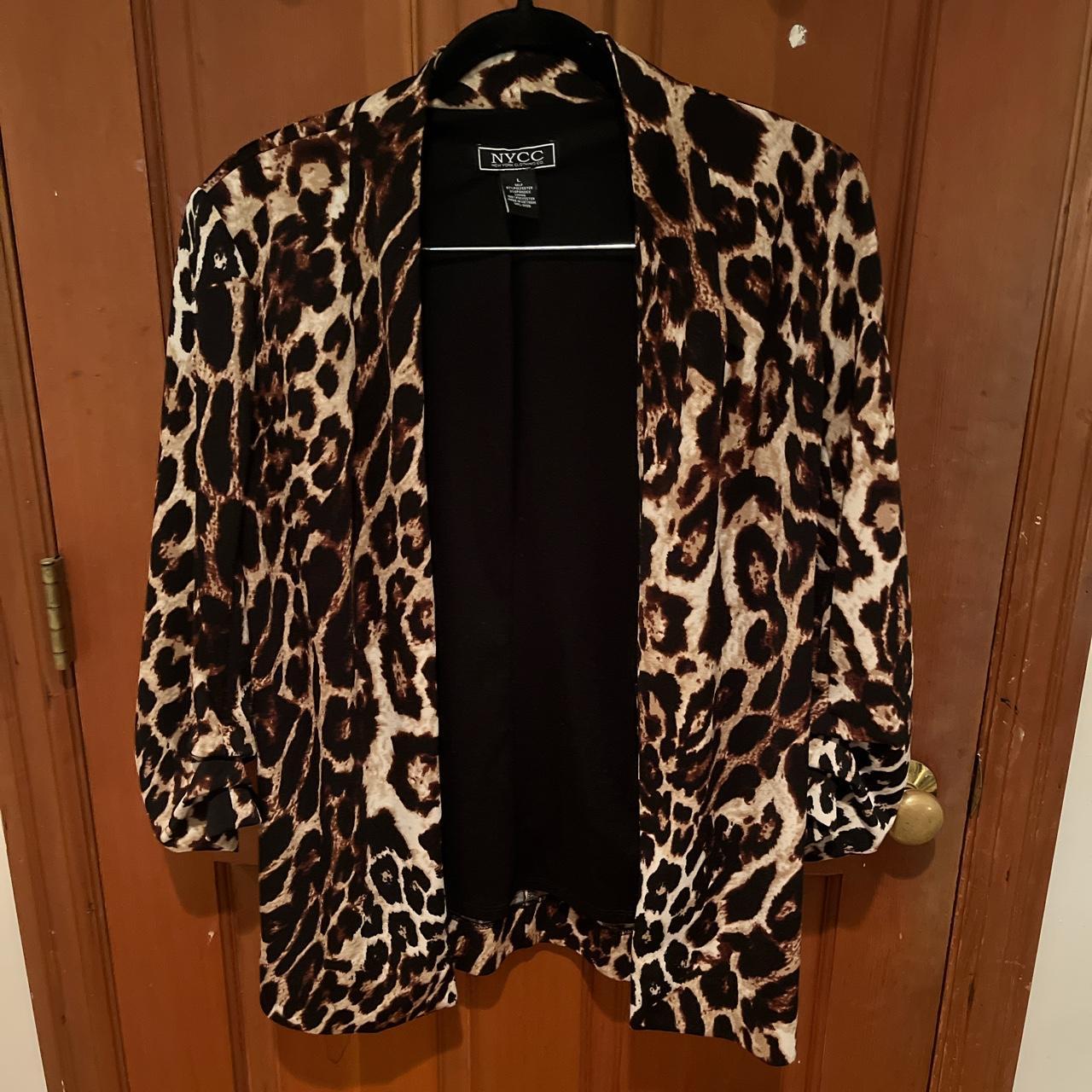 New York clothing company leopard blazer large - Depop