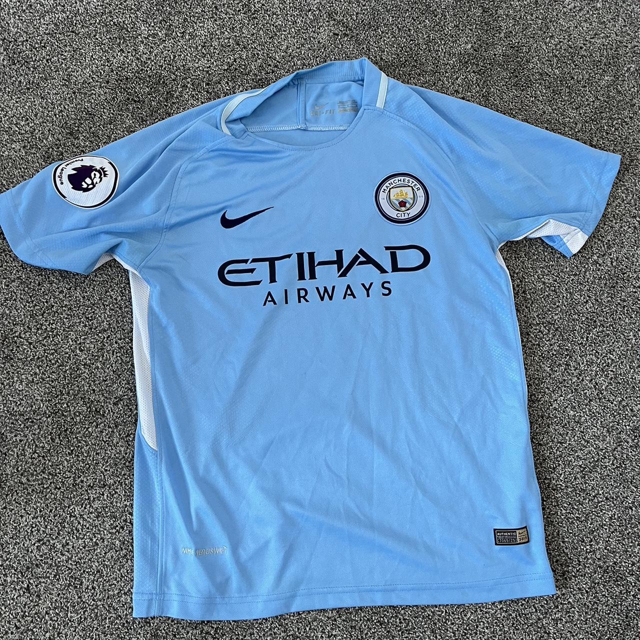 Manchester City Blue Home Kit Medium to... - Depop