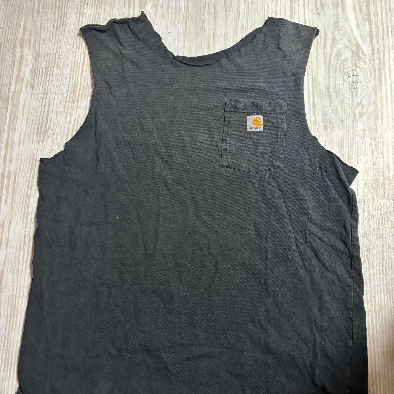 Thrifted black Carhart cut off shirt - Depop