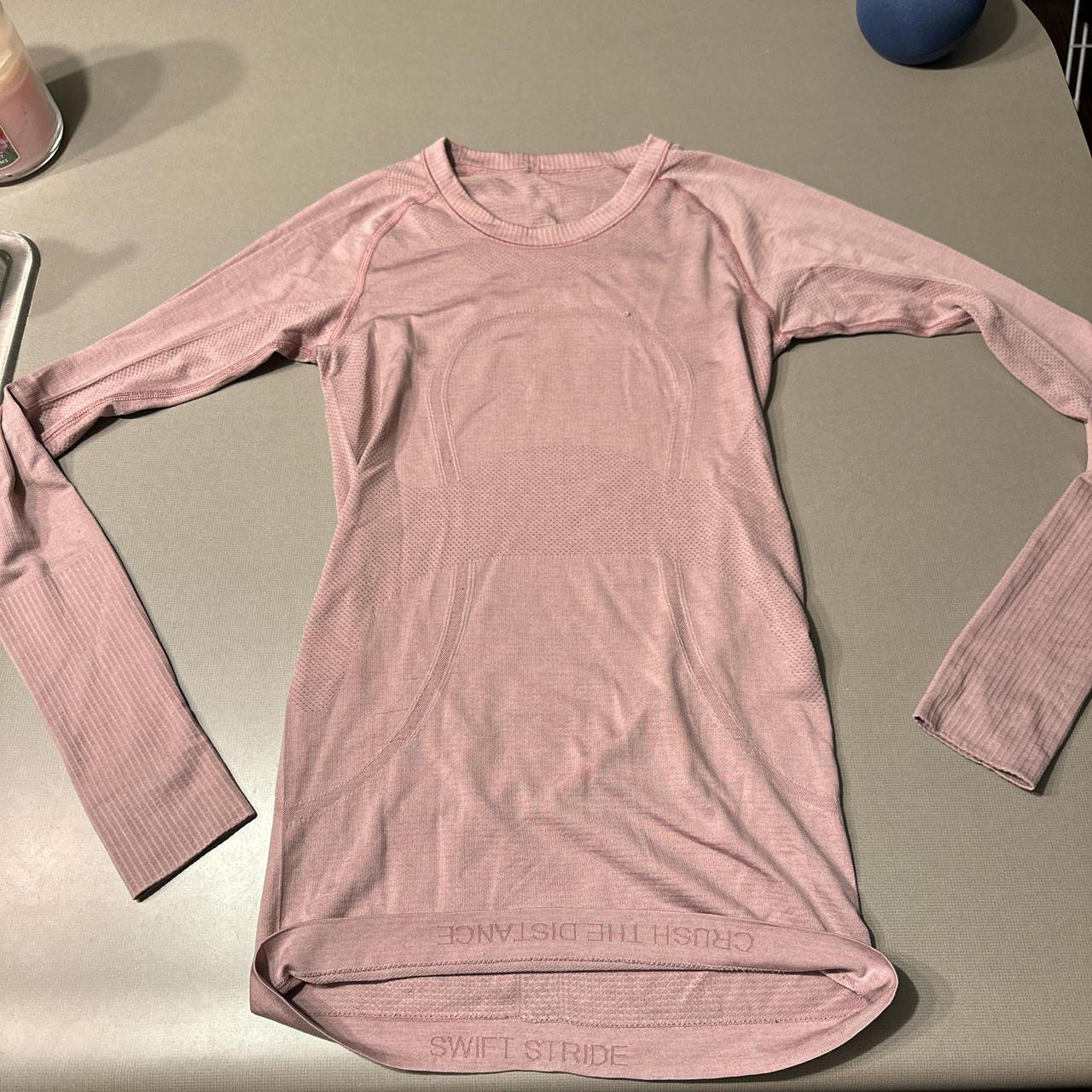 Lululemon long sleeve swiftly tee in light pink.... - Depop