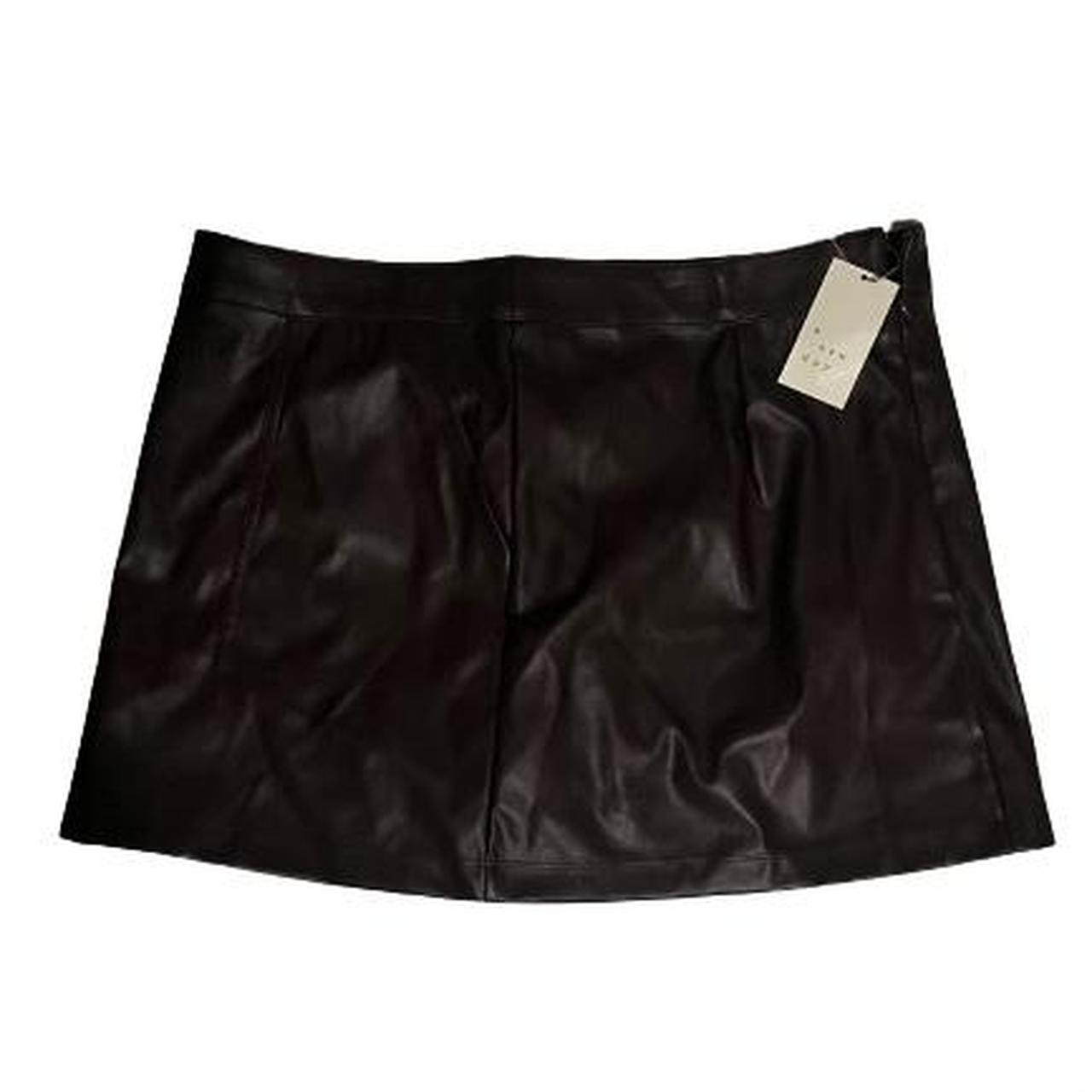 brown leather skirt