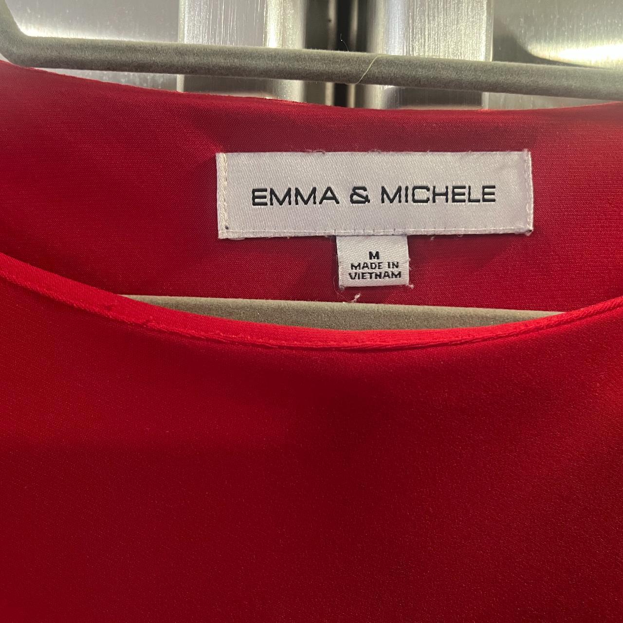 Emma Michele Red Dress with Gold Accents