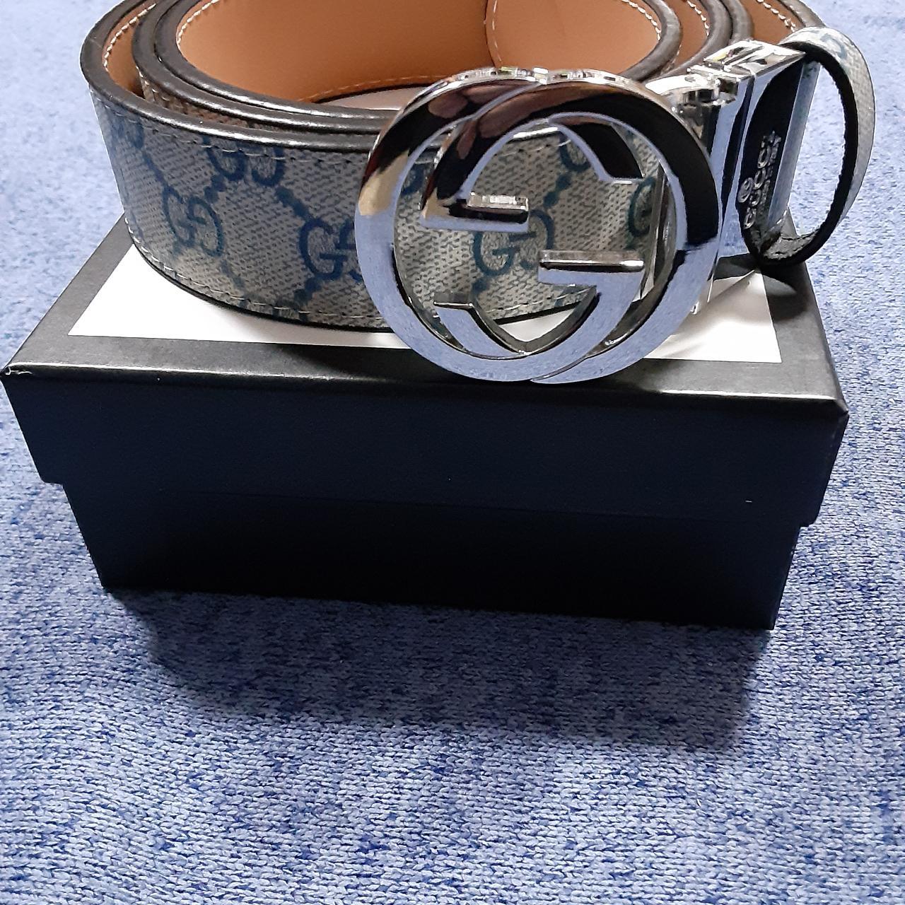 Gucci belt sale beige blue