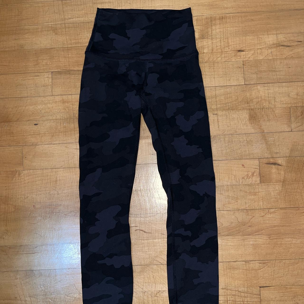 black camo lululemon leggings 30 inches from the... - Depop