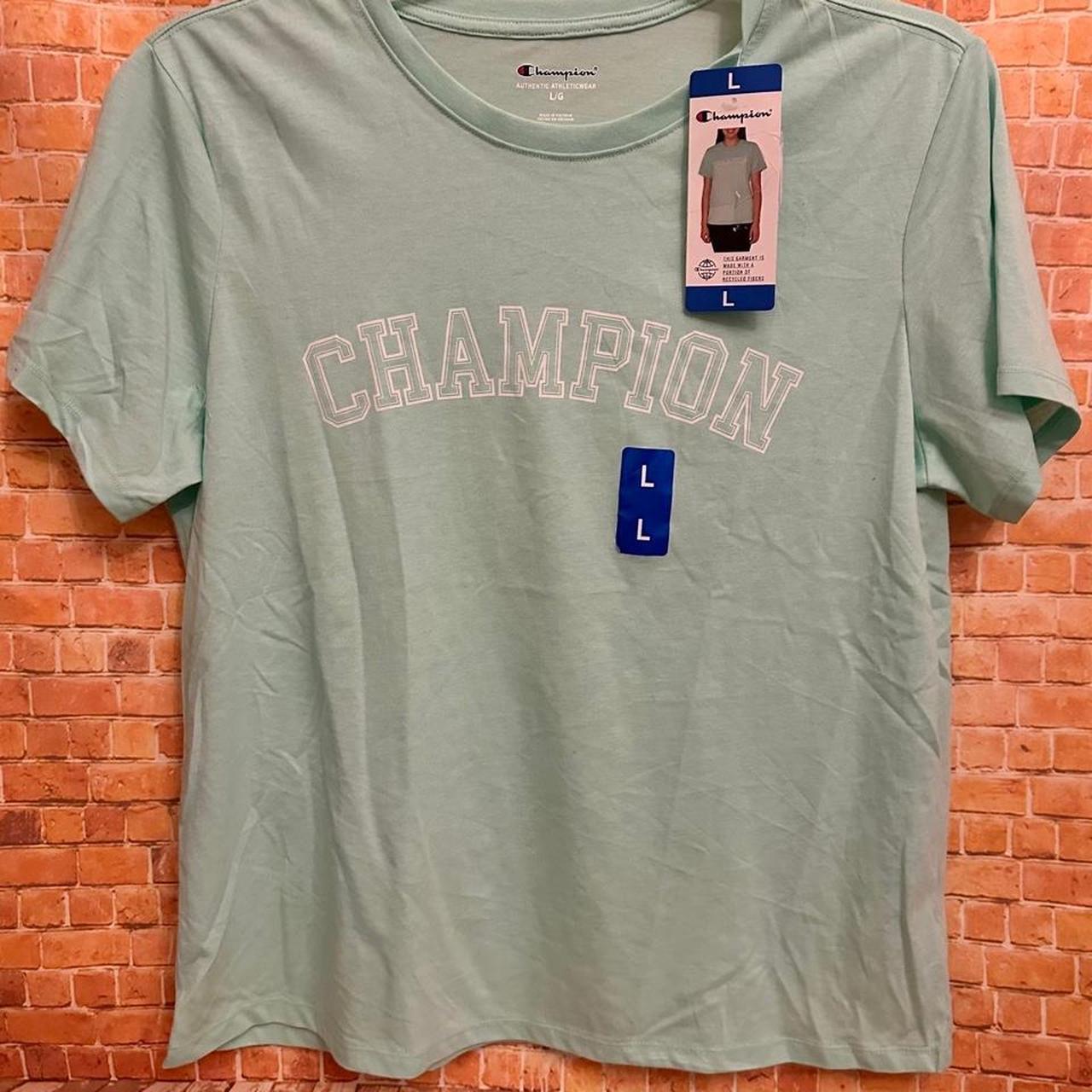 Champion Ladies Logo MINT GREEN Crew Neck Short