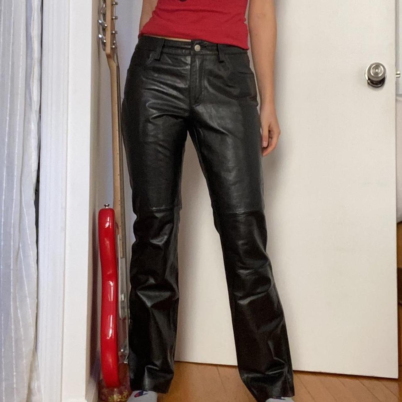 vintage gap leather pants size 2. great condition... - Depop