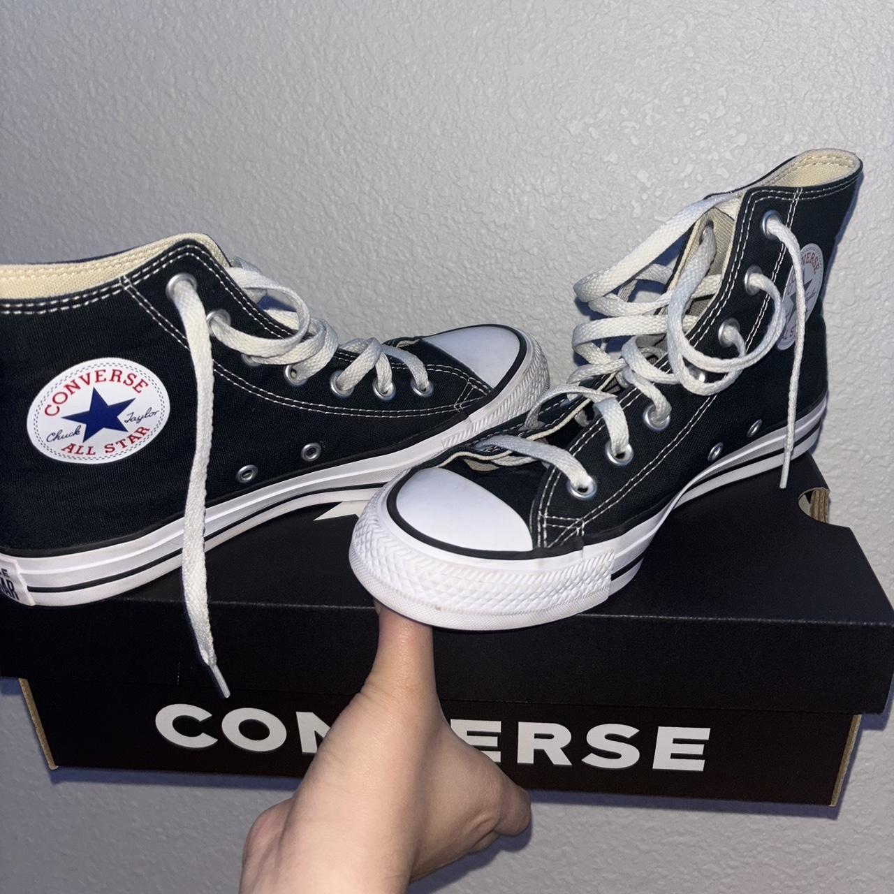 •Black all star converse •Worn 4 times •size 7 in... - Depop