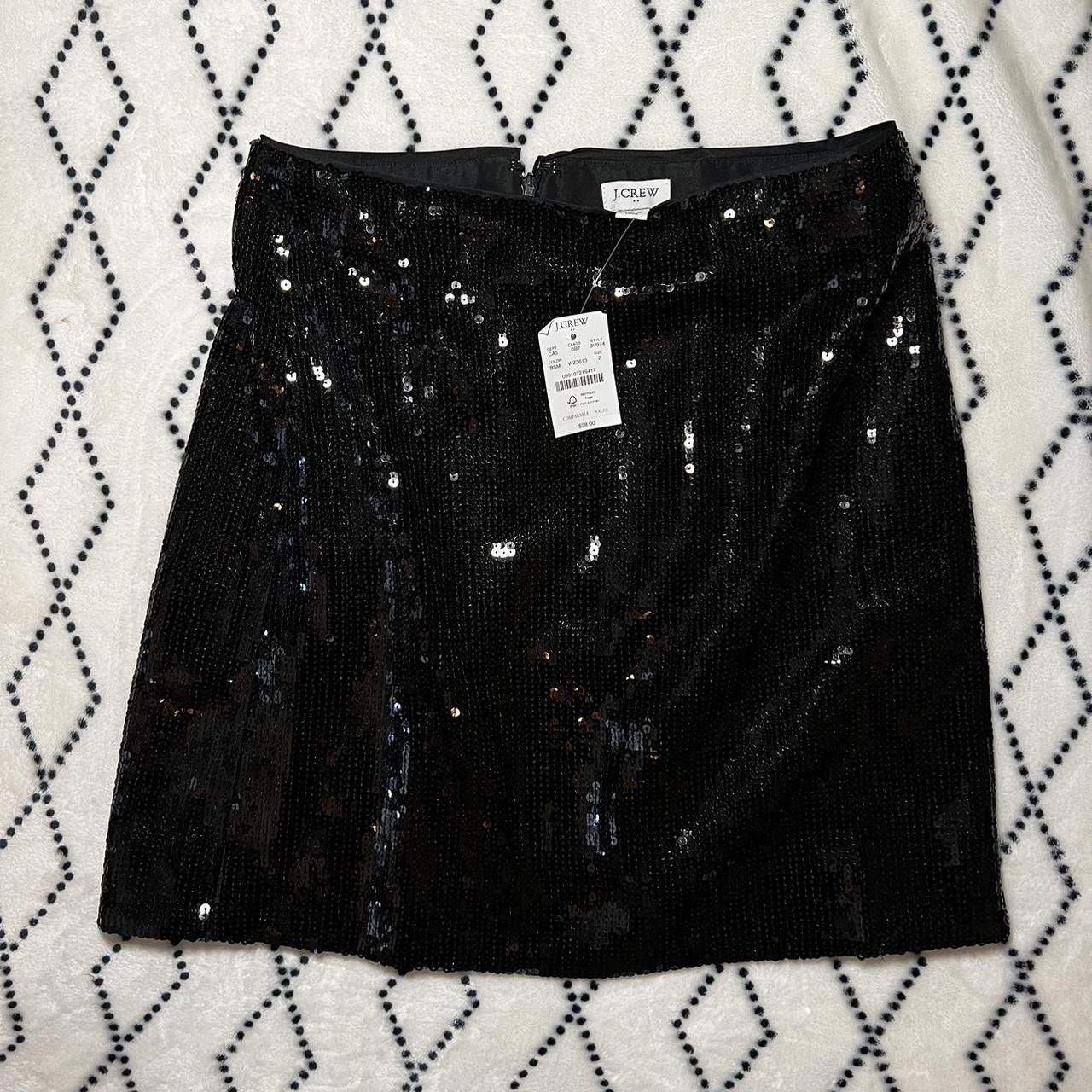 J.Crew black sequin skirt with zipper closure New. Depop