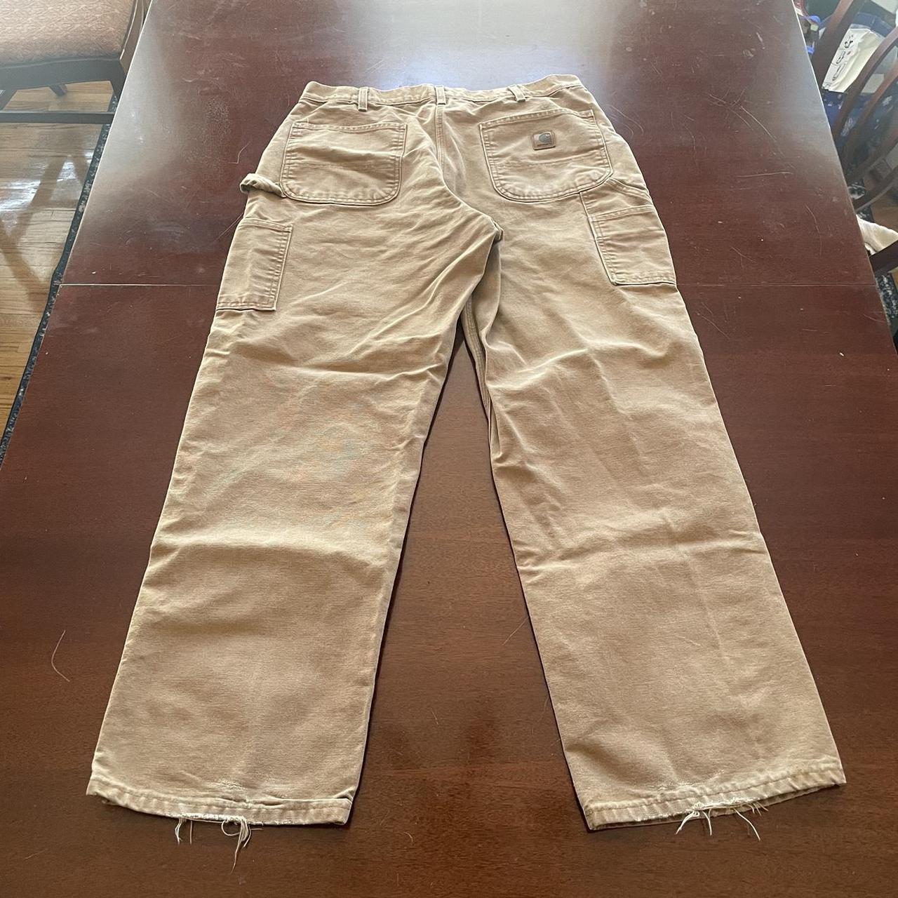 Vintage Y2K Carhartt Tan Workpants Size: 35 Waist /... - Depop