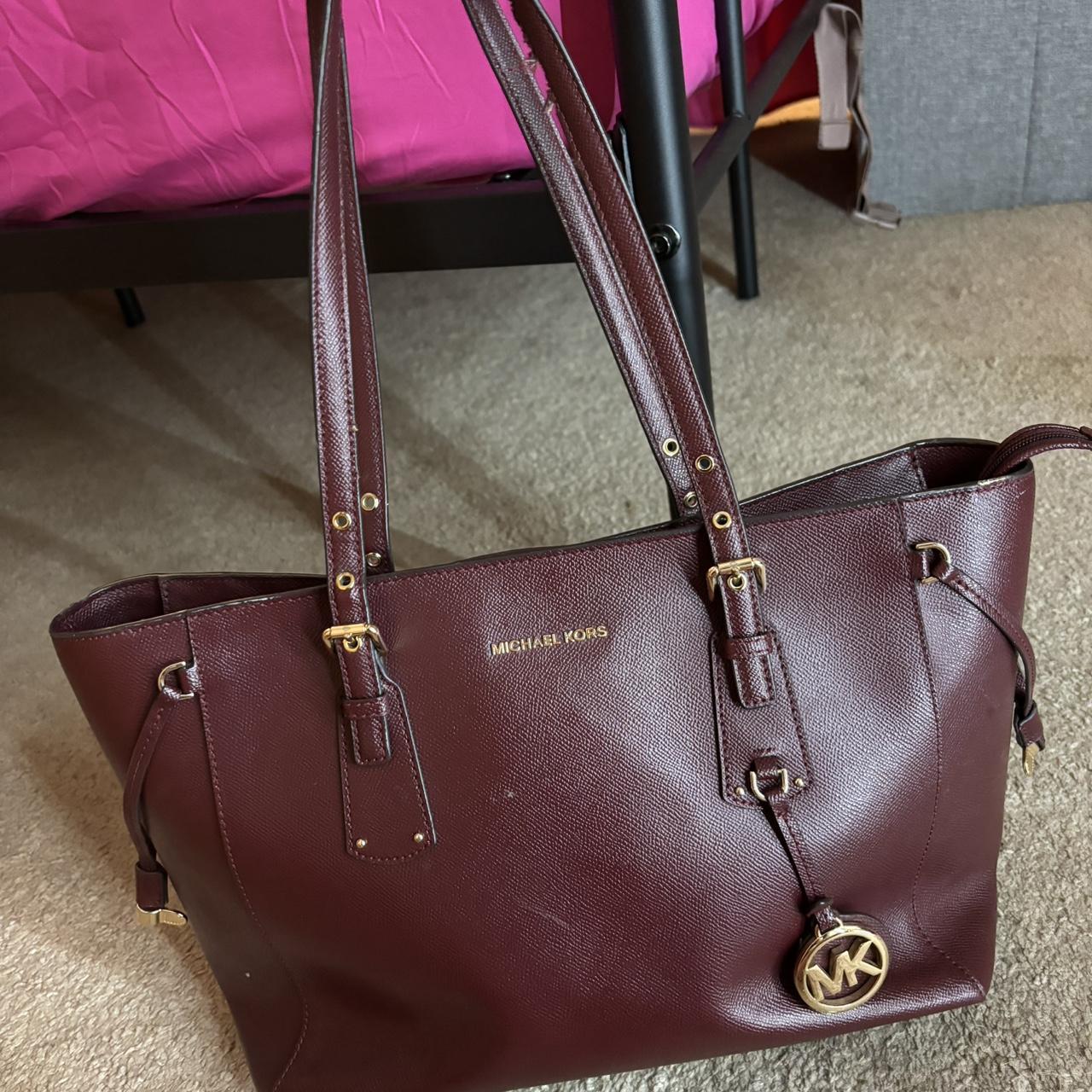 Michael Kors Burgundy Tote Sign of wear flaw on Depop