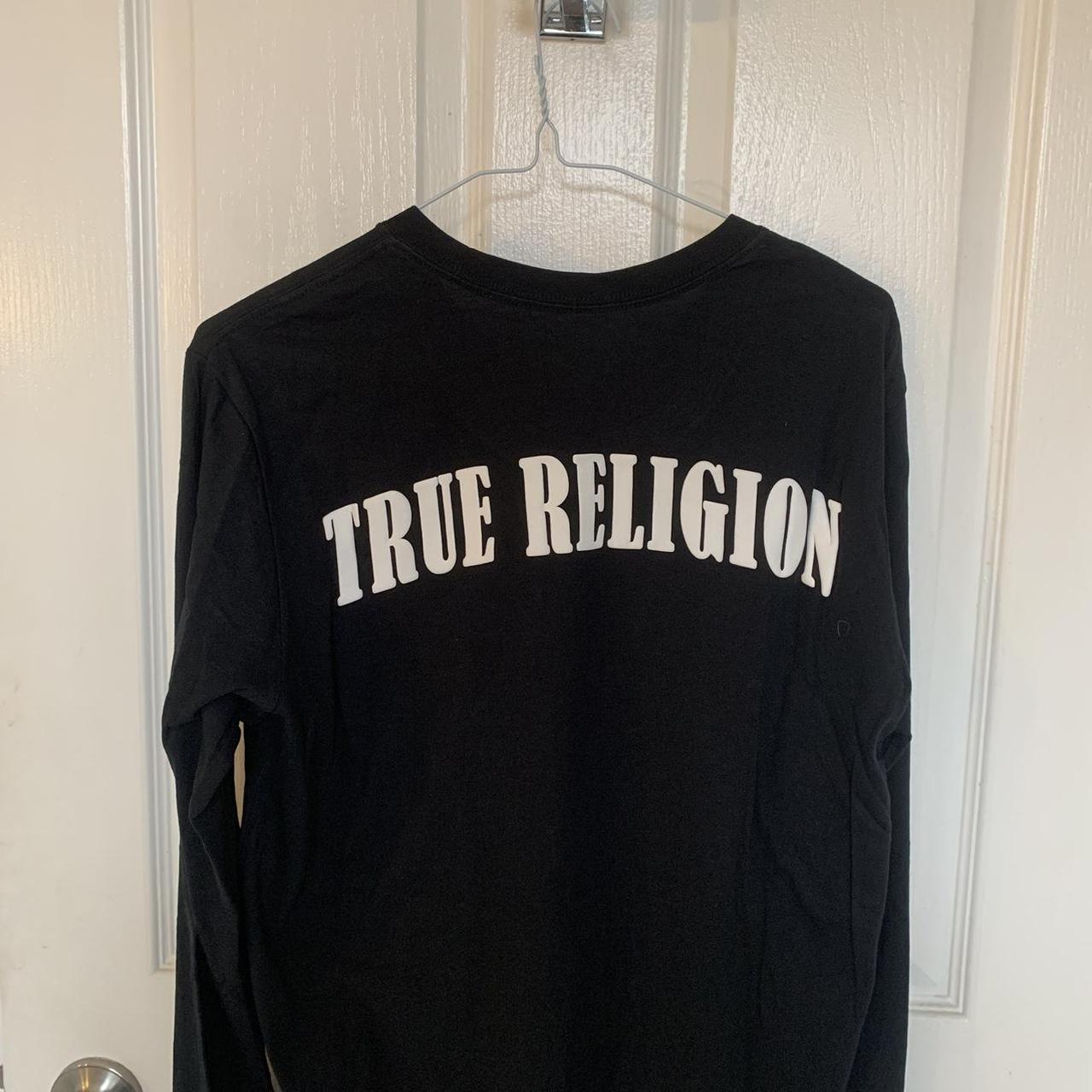 Men’s black true religion long sleeve tshirt Size -... - Depop