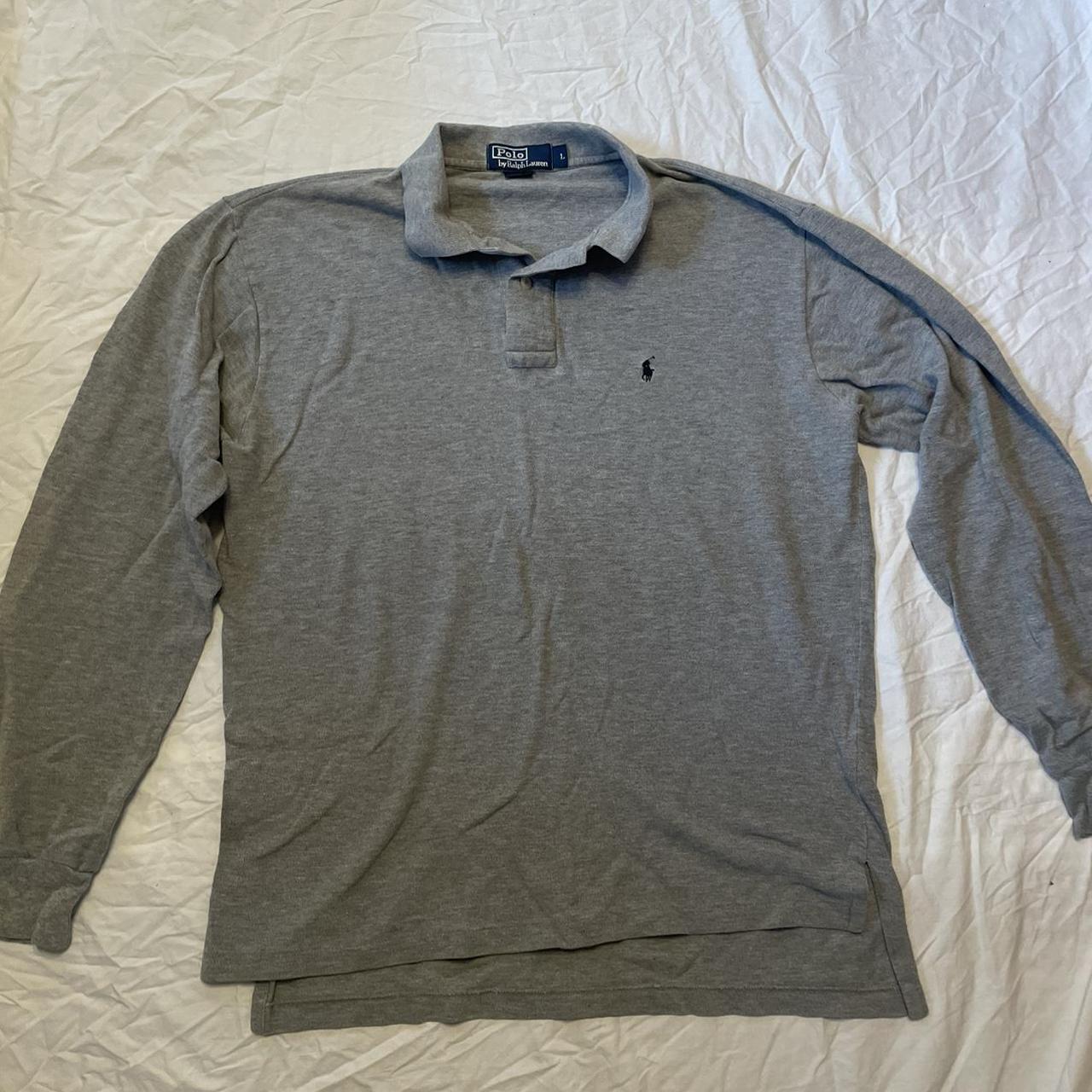 Grey Ralph Lauren Polo Long Sleeve Shirt. Mens Large... - Depop