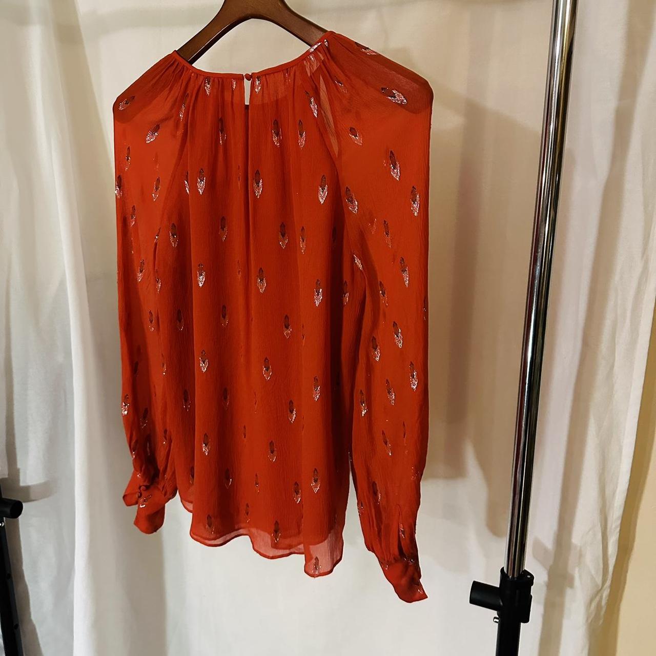 Anthropologie Joie Mosi Metallic Silk Red Gold. Depop