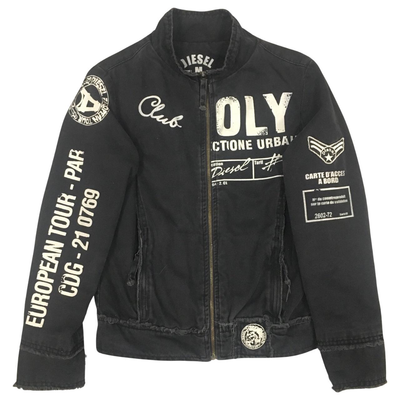 Summer Diesel Embroidered Jacket Diesel Black Short Denim Jacket