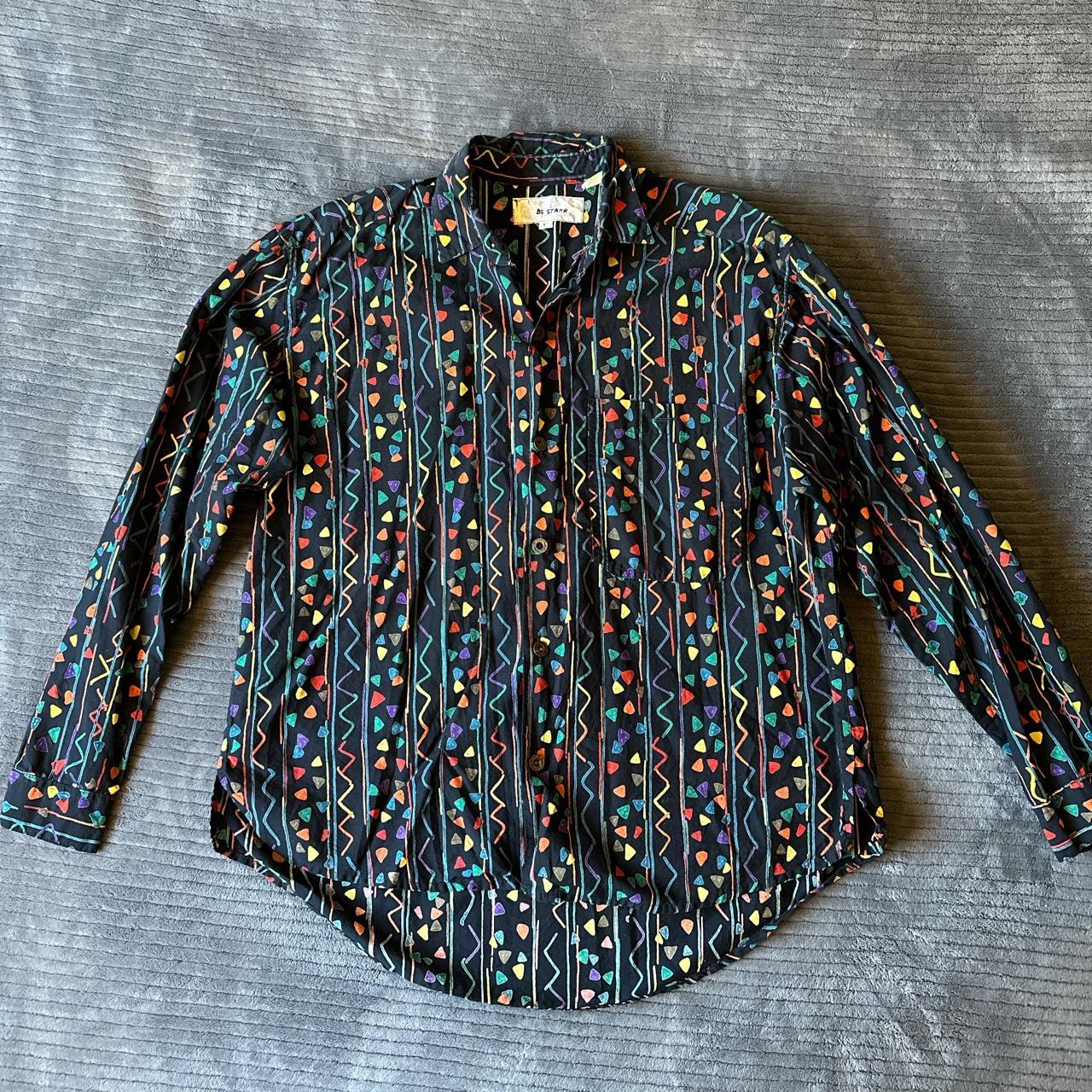 80s pattern button up