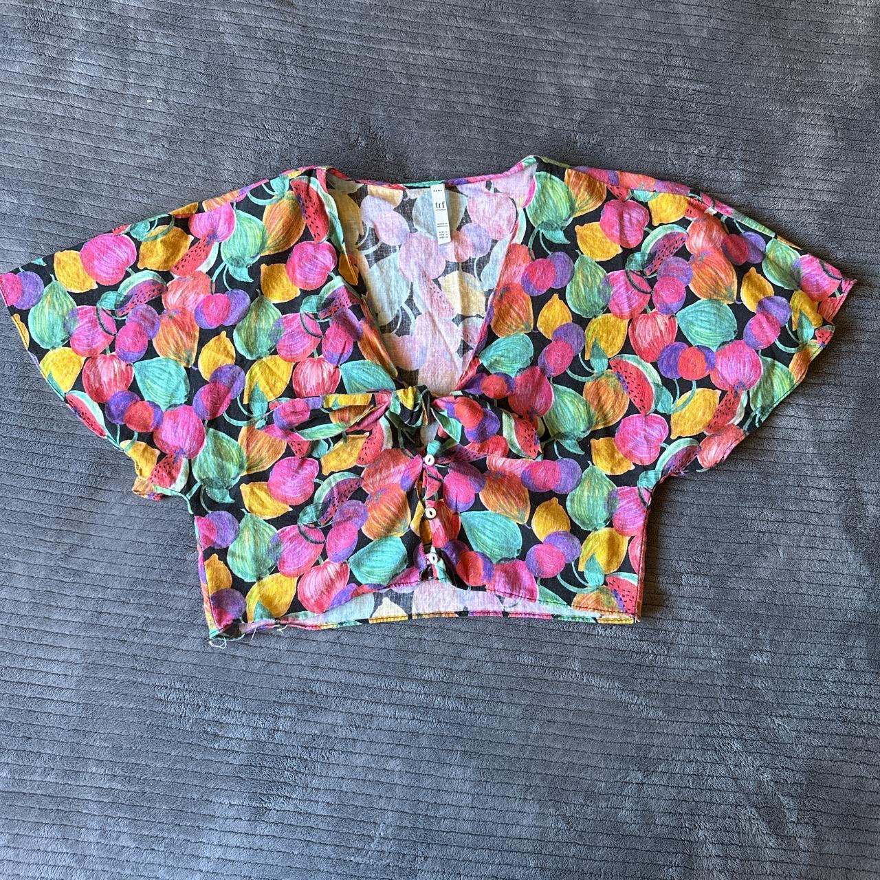 Zara Fruit Blouse #zara #fruit #pattern #blouse... - Depop