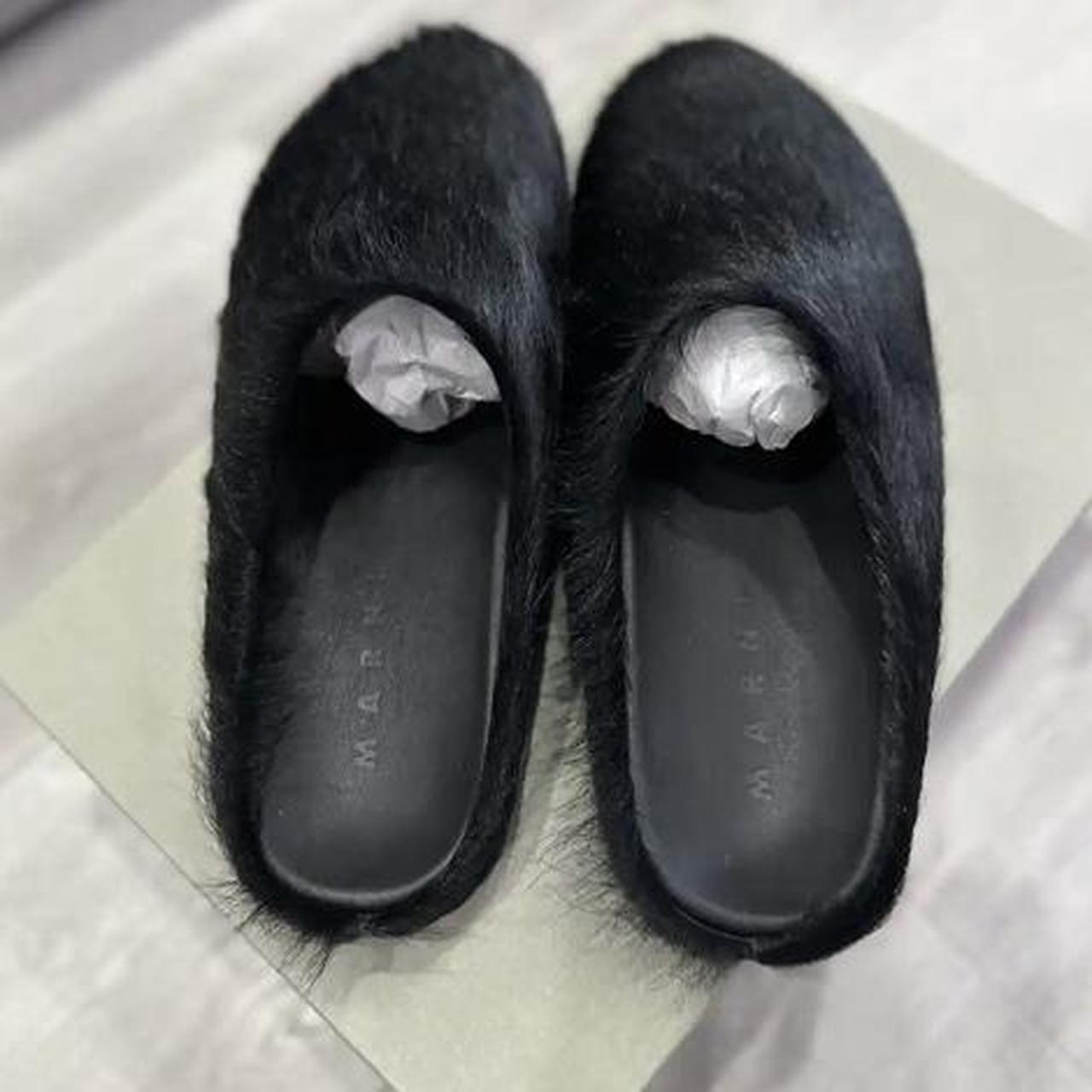 Slides Marni Fur Slippers Marni Fussbett Calf Hair Slippers Yellow