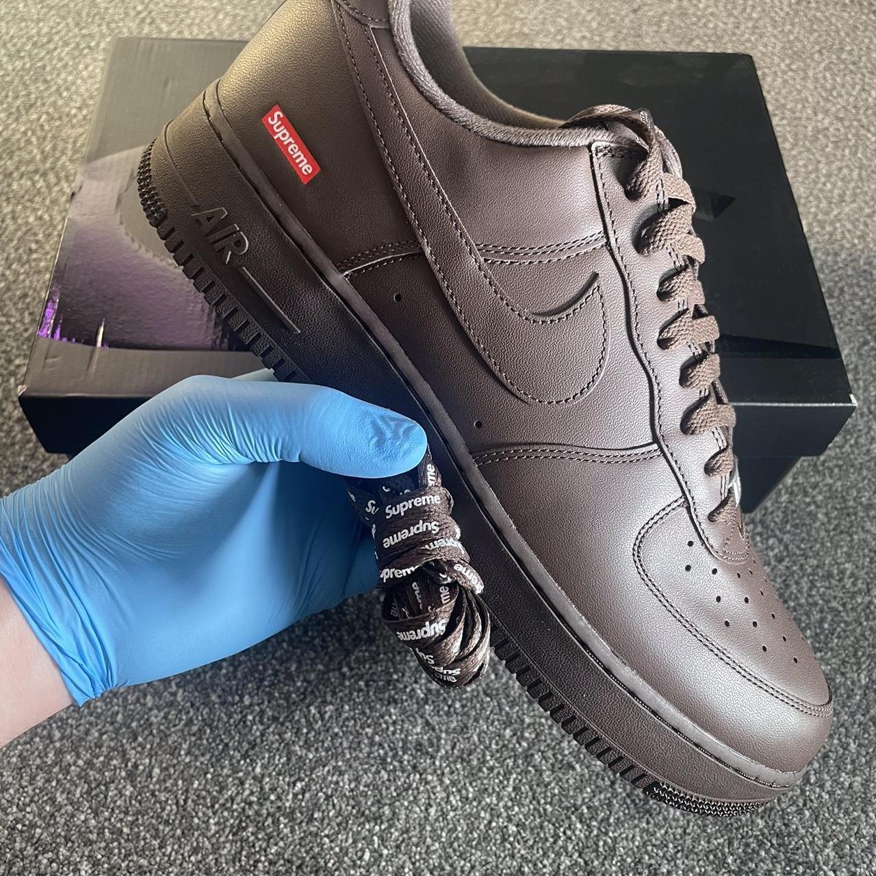 Nike Air Force 1 Supreme Baroque Brown UK12... - Depop