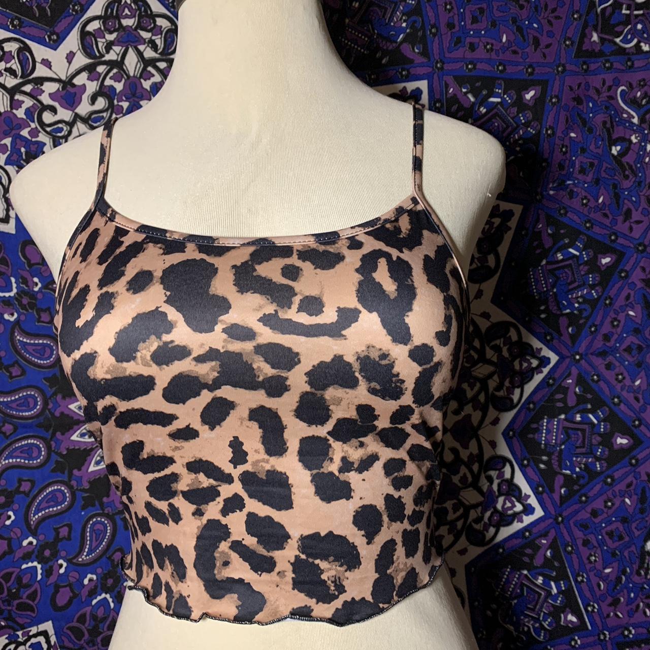 Cheetah print crop top #cheetahprint #mcbling... - Depop