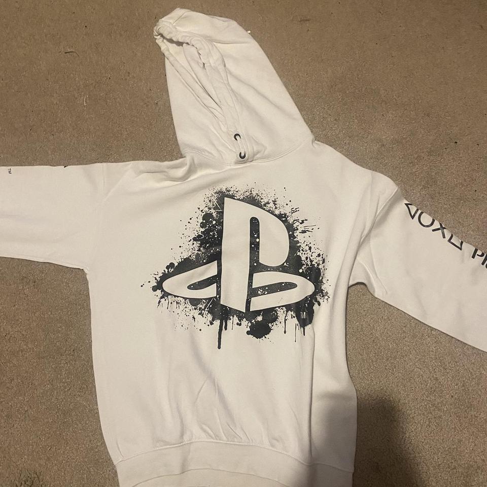 Small H M white playstation hoodie Worn a couple. Depop