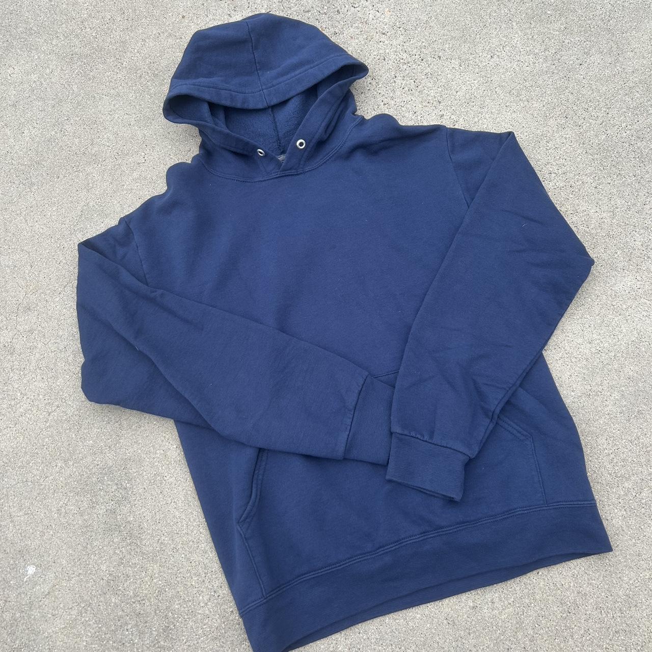 vintage navy blank hoodie, tagged men’s small, - Main Image