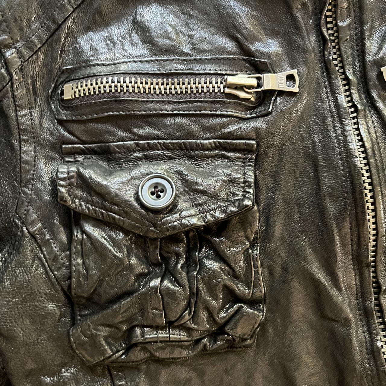 Tornado Mart Leather Jacket . Tagged Size: M (fits... - Depop