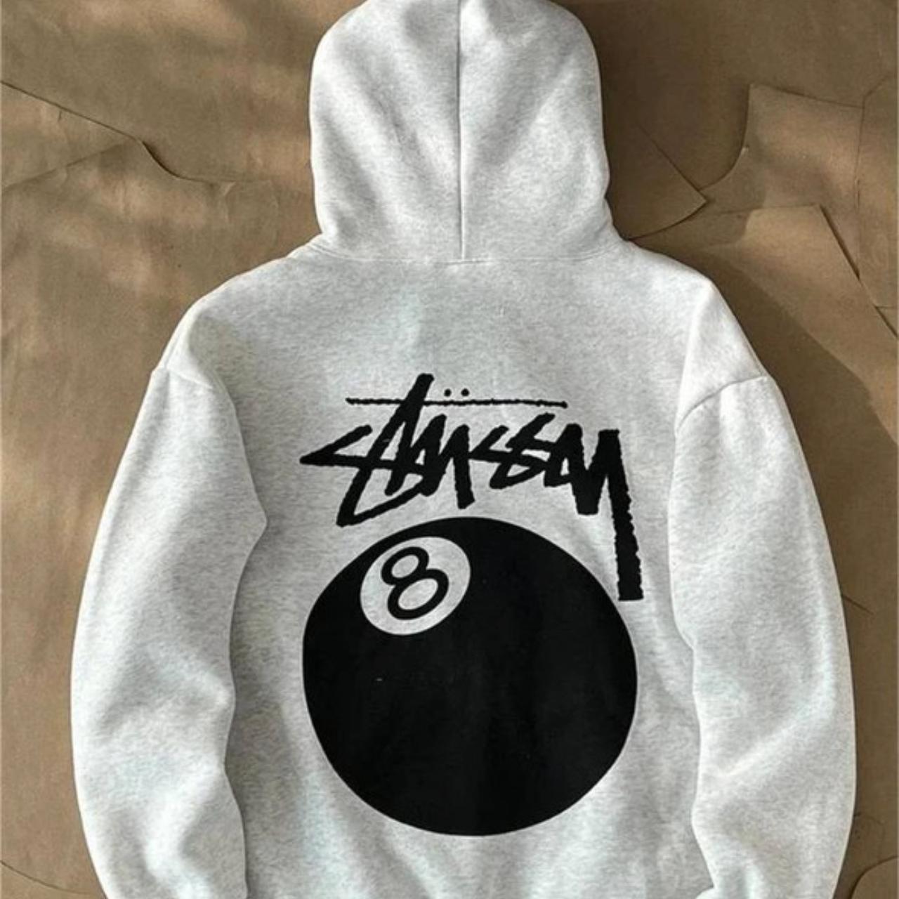 Stussy Hooded hoodie.-S Grey Unused - Depop