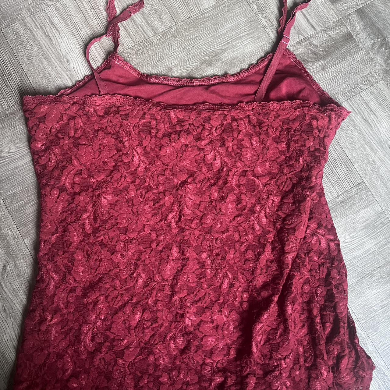 Vintage Lace Red Tank Top. Size M Lightly worn.... - Depop