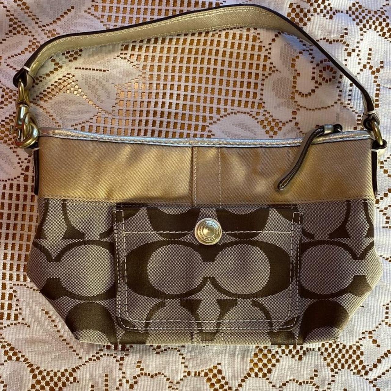 Coach Brown Signature Canvas Cardholder / Coin Purse with Keychain - $45 -  From Lolas