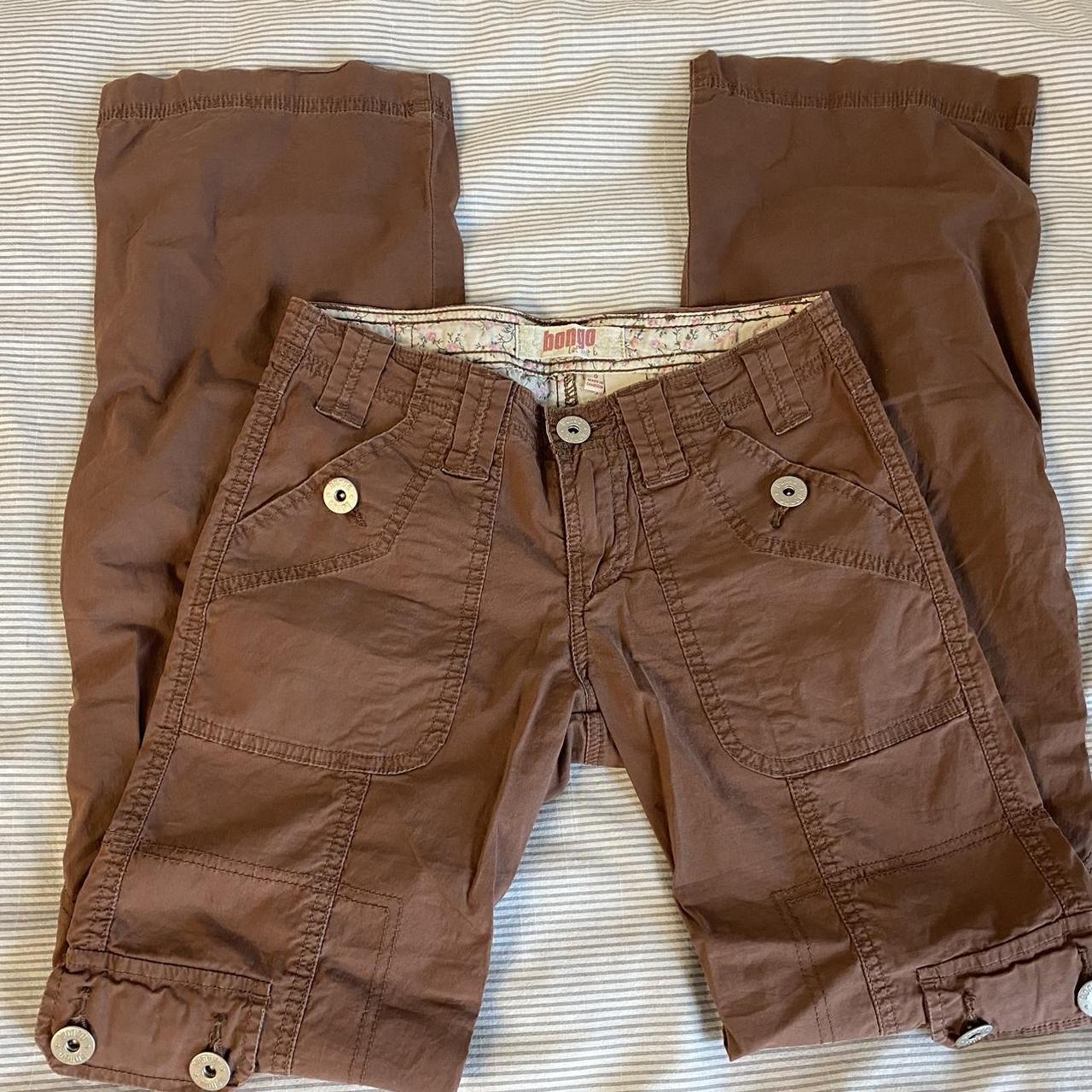 brown cargos straight leg with perfecttt... - Depop