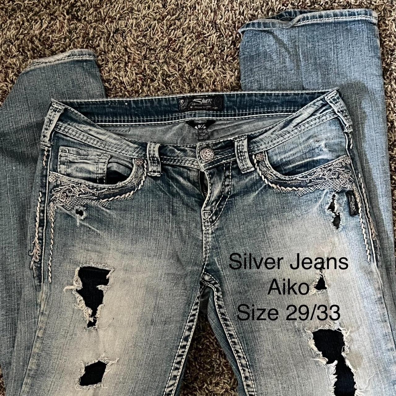 Size 33 in silver hot sale jeans