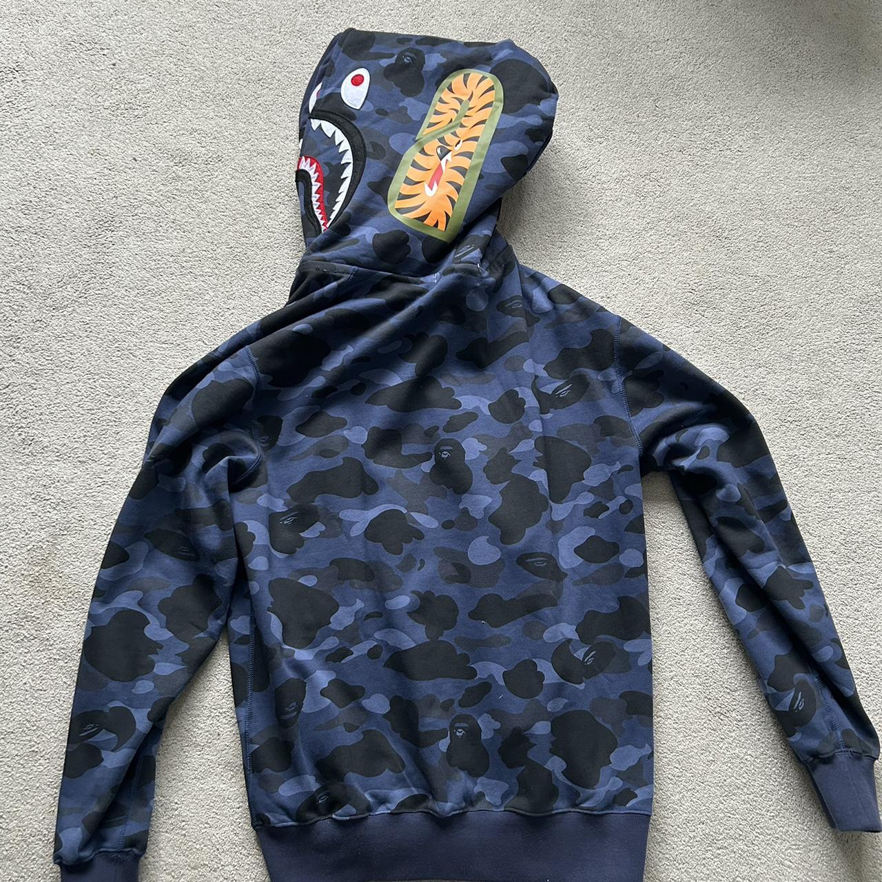 Bape color camo shark full zip hoodie blue best sale