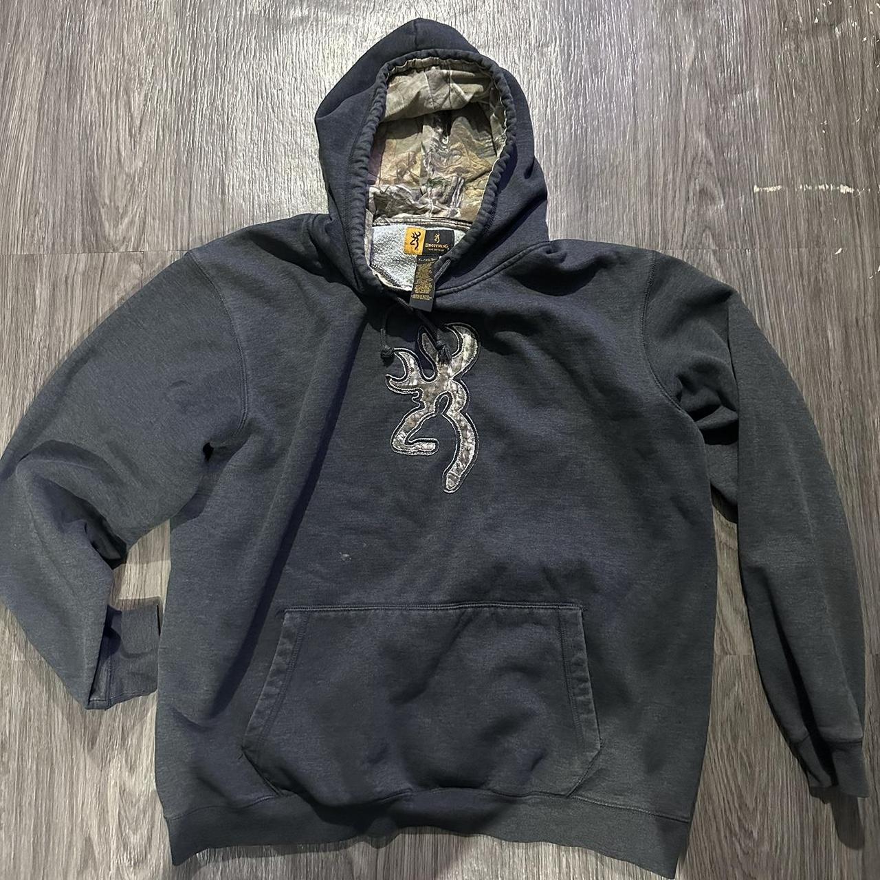 Black Camo Browning hoodie outdoorwear vintage Depop